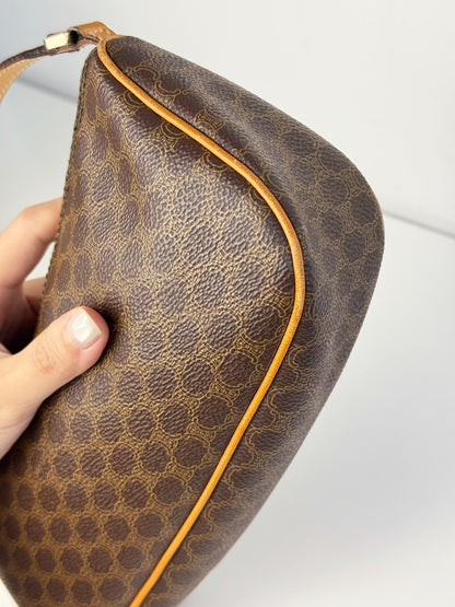Celine Vintage Macadam Pattern One Shoulder Bag