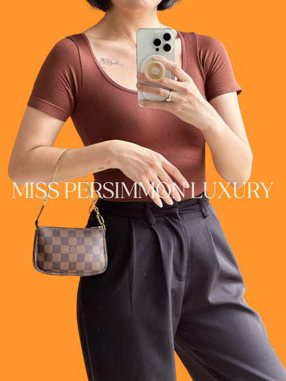 Louis Vuitton Vintage Mini Damier Pochette Accessoires Shoulder Crossbody Bag