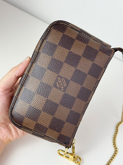 Louis Vuitton Vintage Mini Damier Pochette Accessoires Shoulder Crossbody Bag
