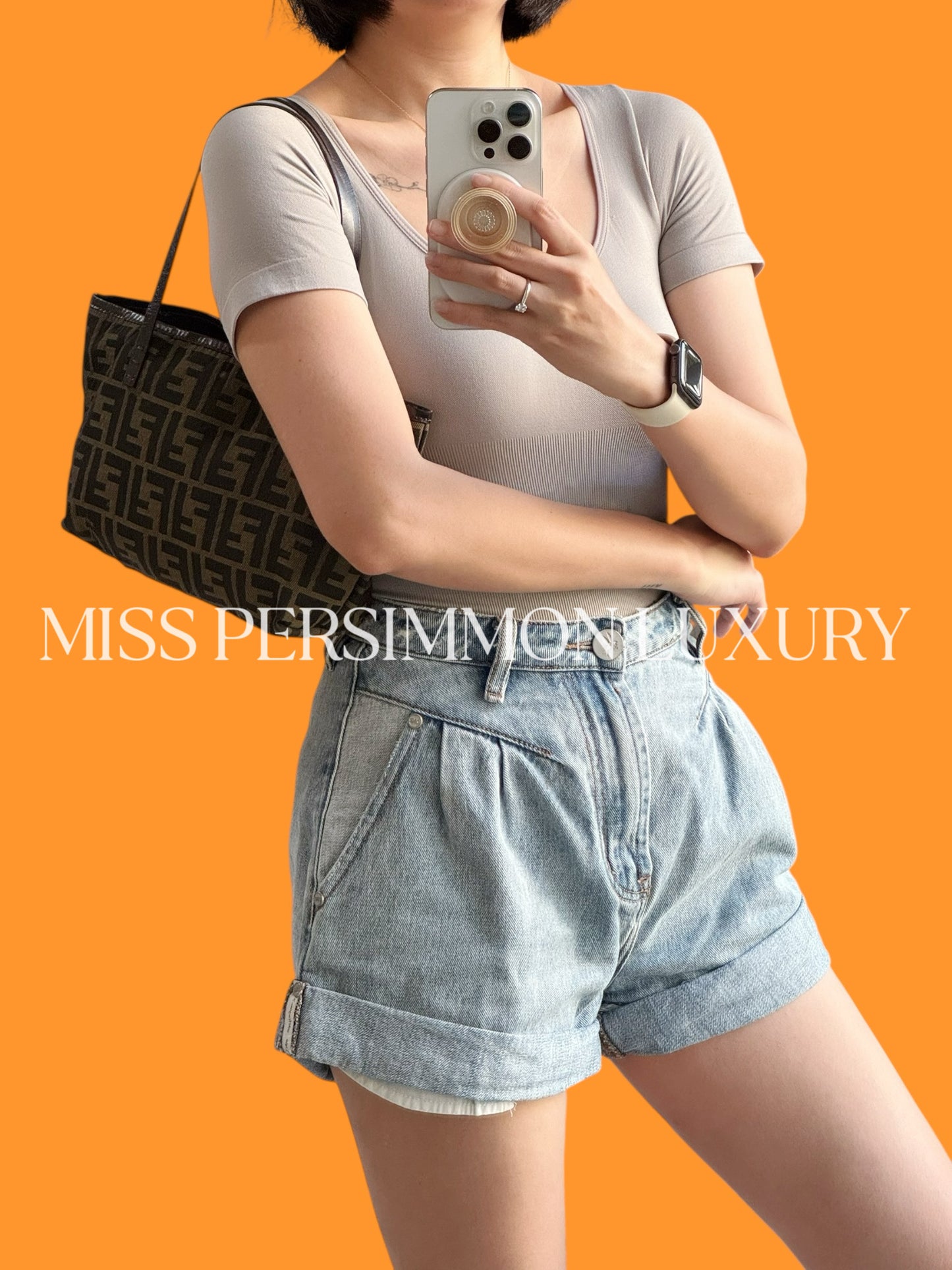 Fendi Vintage Zucca Mini Tote Shoulder Bag
