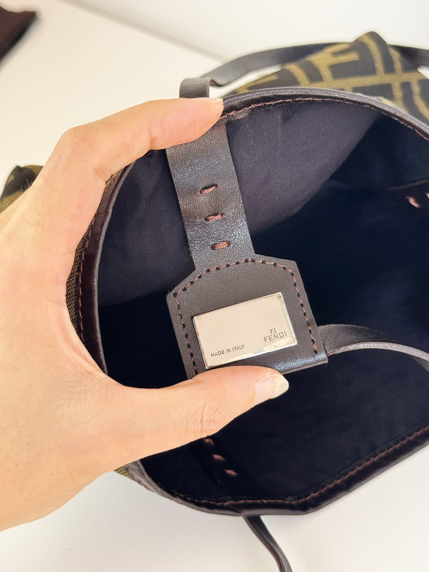 Fendi Vintage Zucca Mini Tote Shoulder Bag
