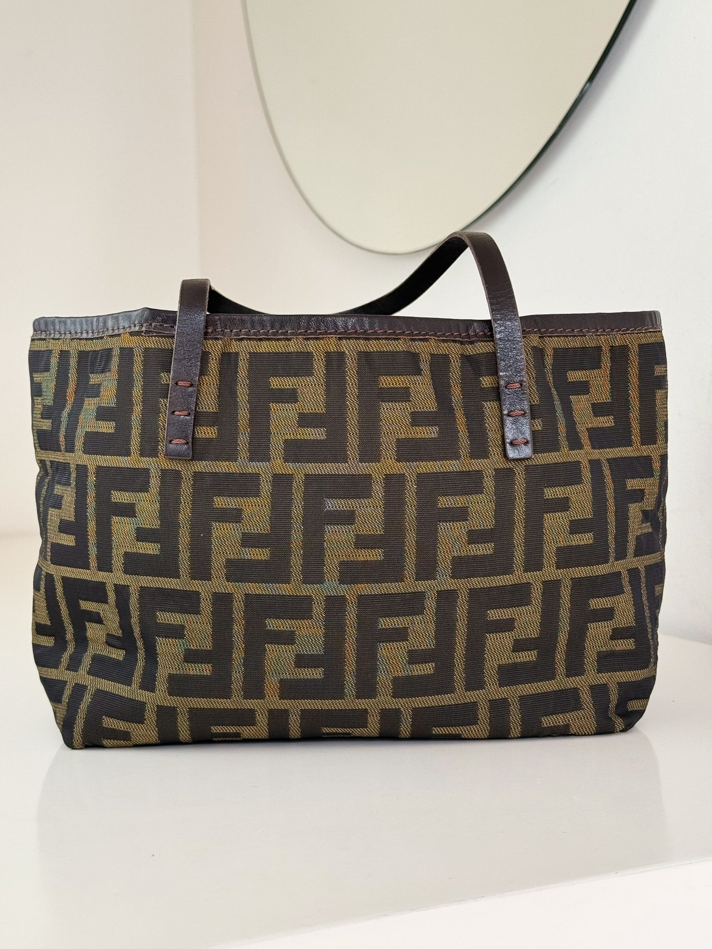 Fendi Vintage Zucca Mini Tote Shoulder Bag