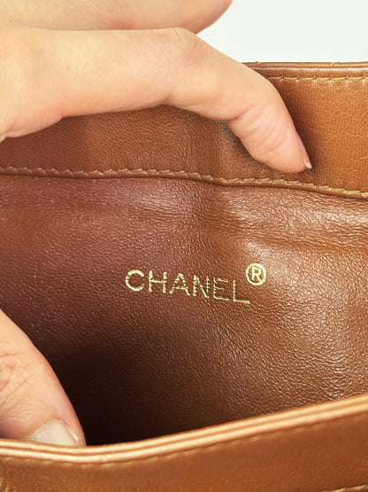 Chanel Vintage Matlasse Turnlock Cocomark Leather Tote Shoulder Bag