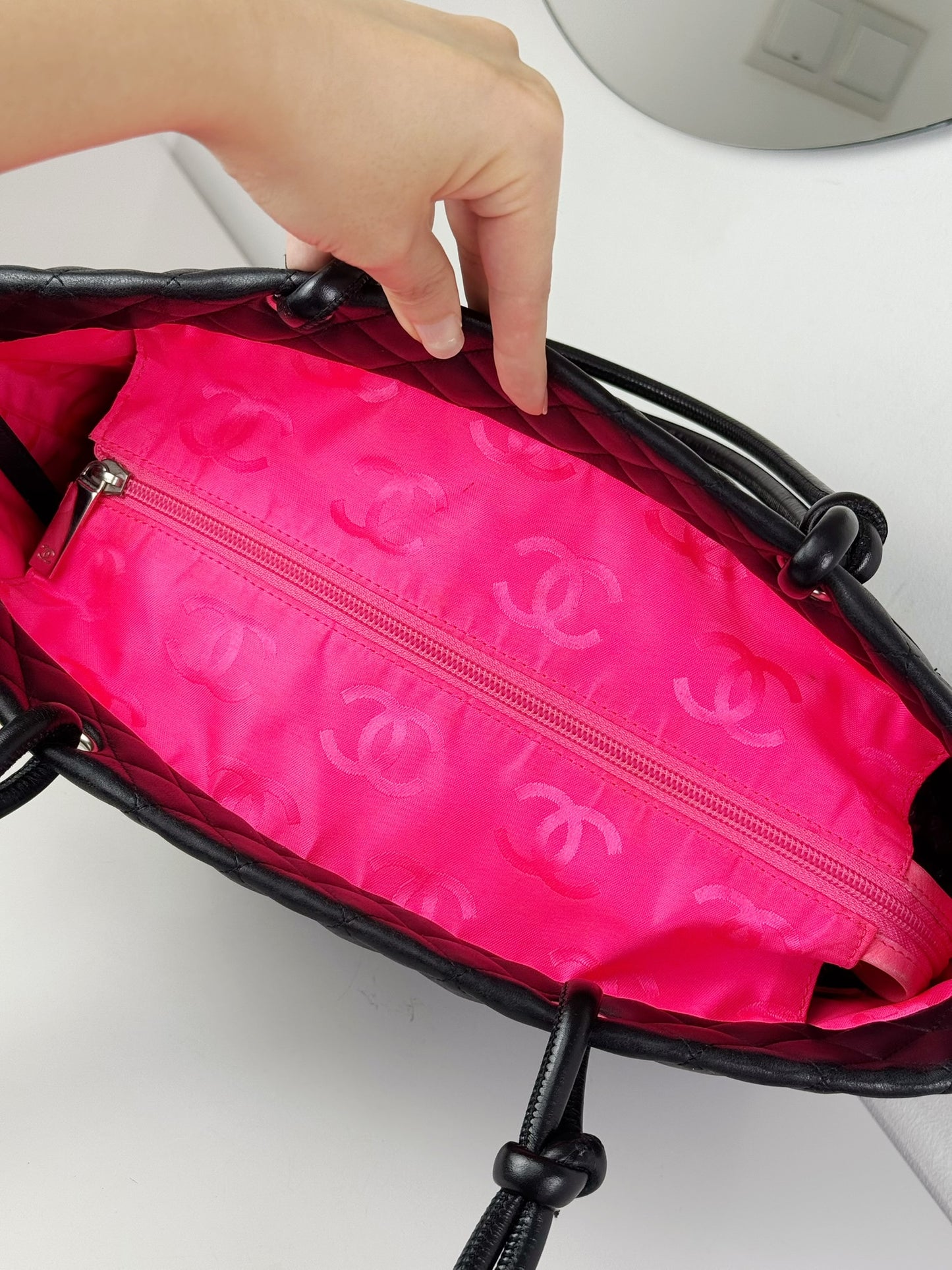 Chanel Vintage Cambon Tote Shoulder Bag