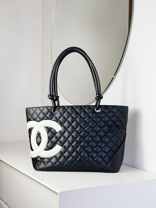 Chanel Vintage Cambon Tote Shoulder Bag