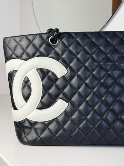 Chanel Vintage Cambon Tote Shoulder Bag