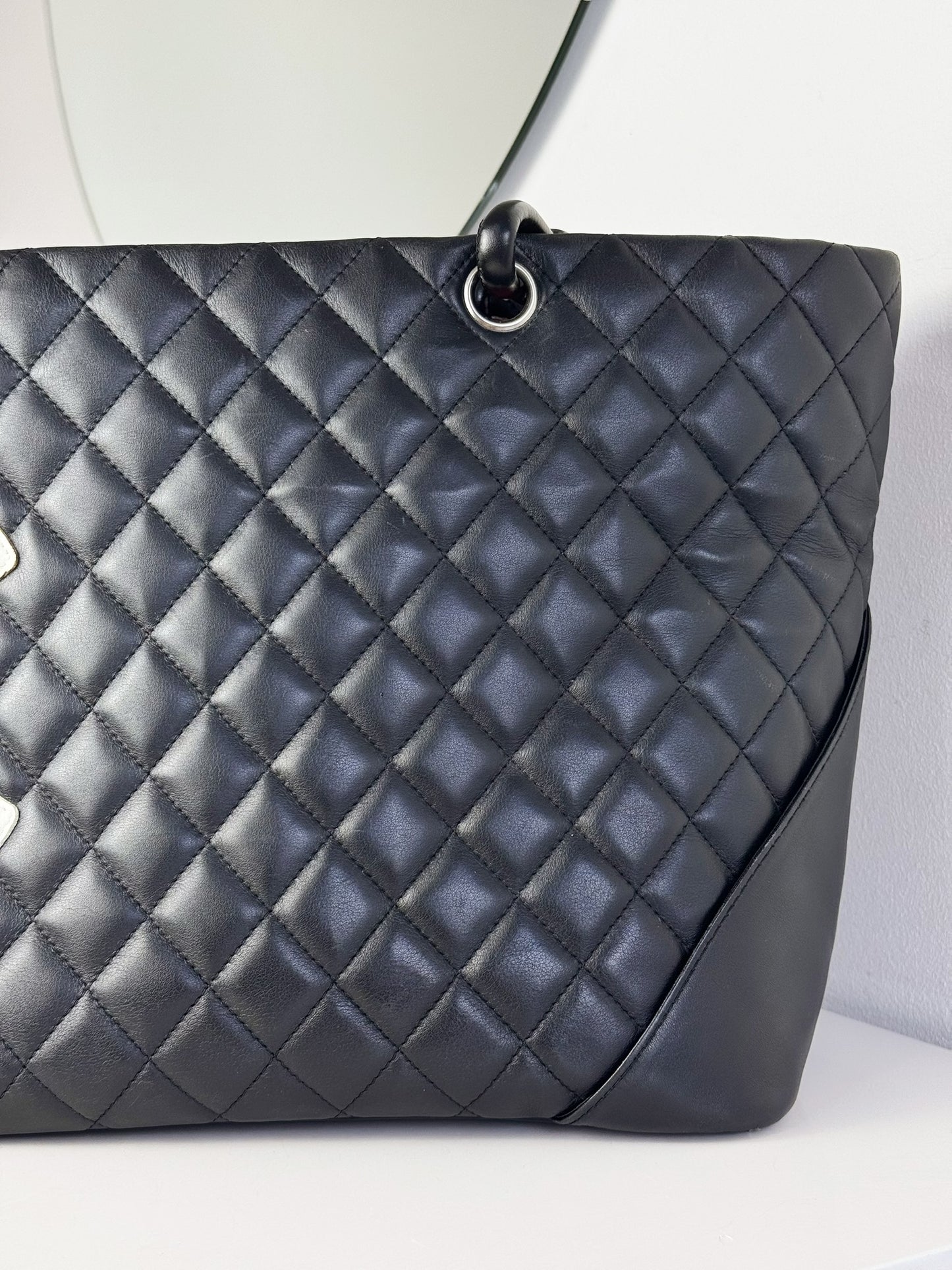 Chanel Vintage Cambon Tote Shoulder Bag