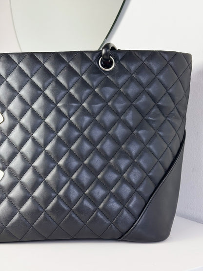 Chanel Vintage Cambon Tote Shoulder Bag