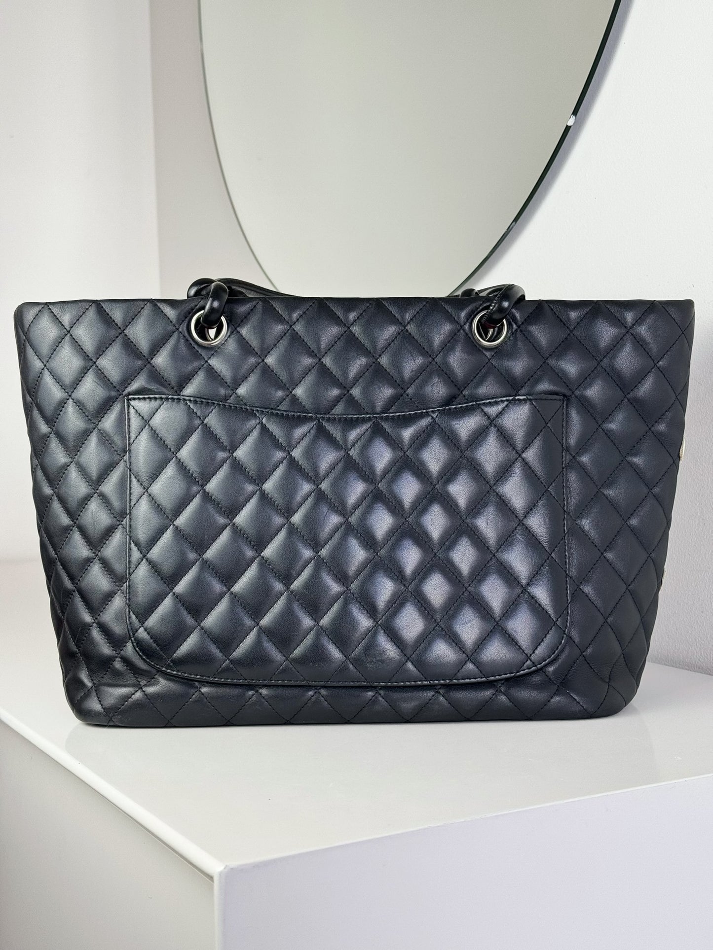 Chanel Vintage Cambon Tote Shoulder Bag