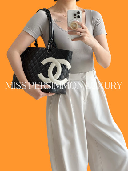 Chanel Vintage Cambon Tote Shoulder Bag