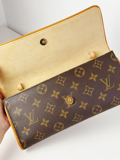 Louis Vuitton Vintage Twin Pochette GM Crossbody Shoulder Bag