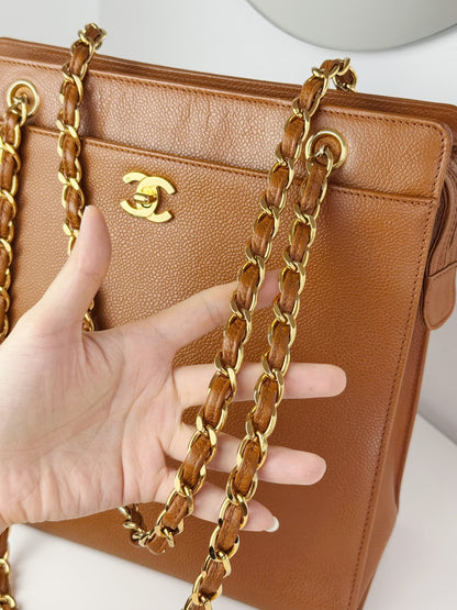 Chanel Vintage Turnlock Cocomark Caviar Chain Shoulder Bag