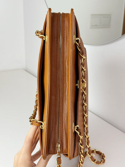 Chanel Vintage Turnlock Cocomark Caviar Chain Shoulder Bag