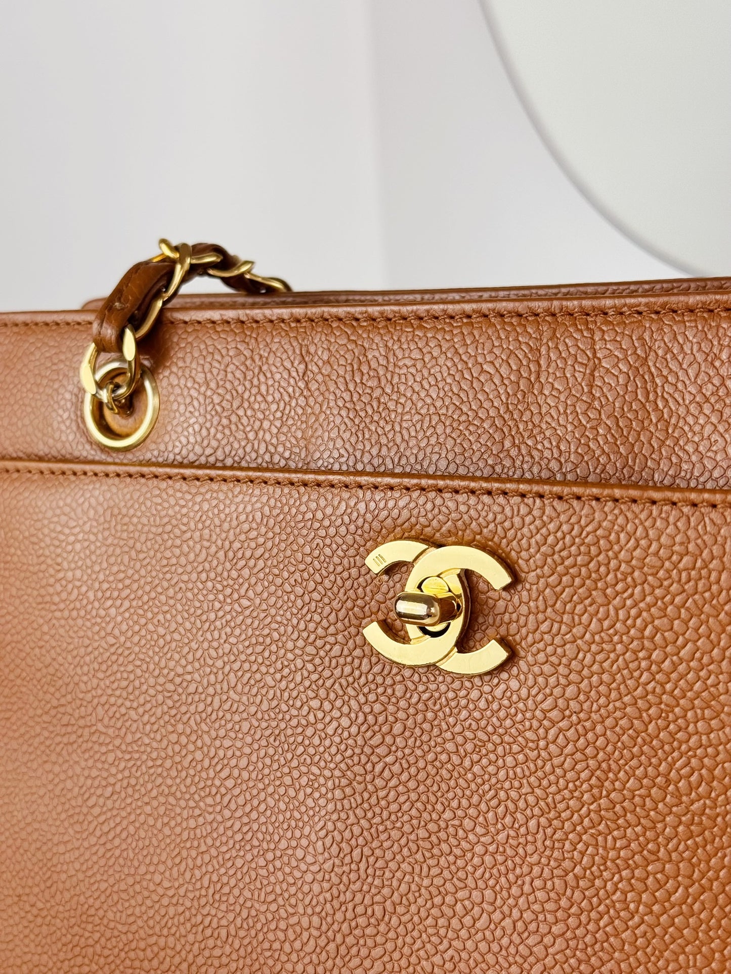 Chanel Vintage Turnlock Cocomark Caviar Chain Shoulder Bag