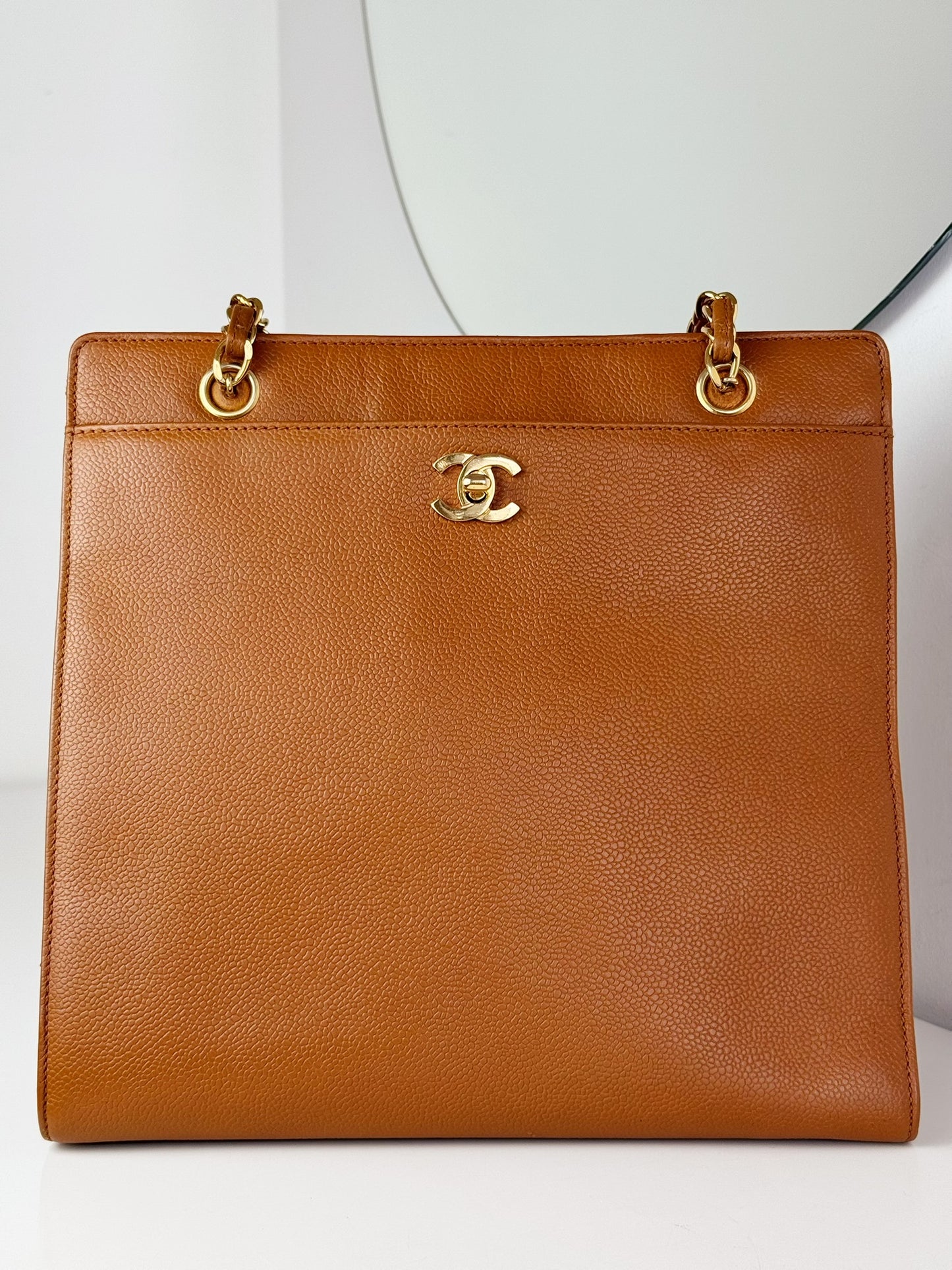 Chanel Vintage Turnlock Cocomark Caviar Chain Shoulder Bag