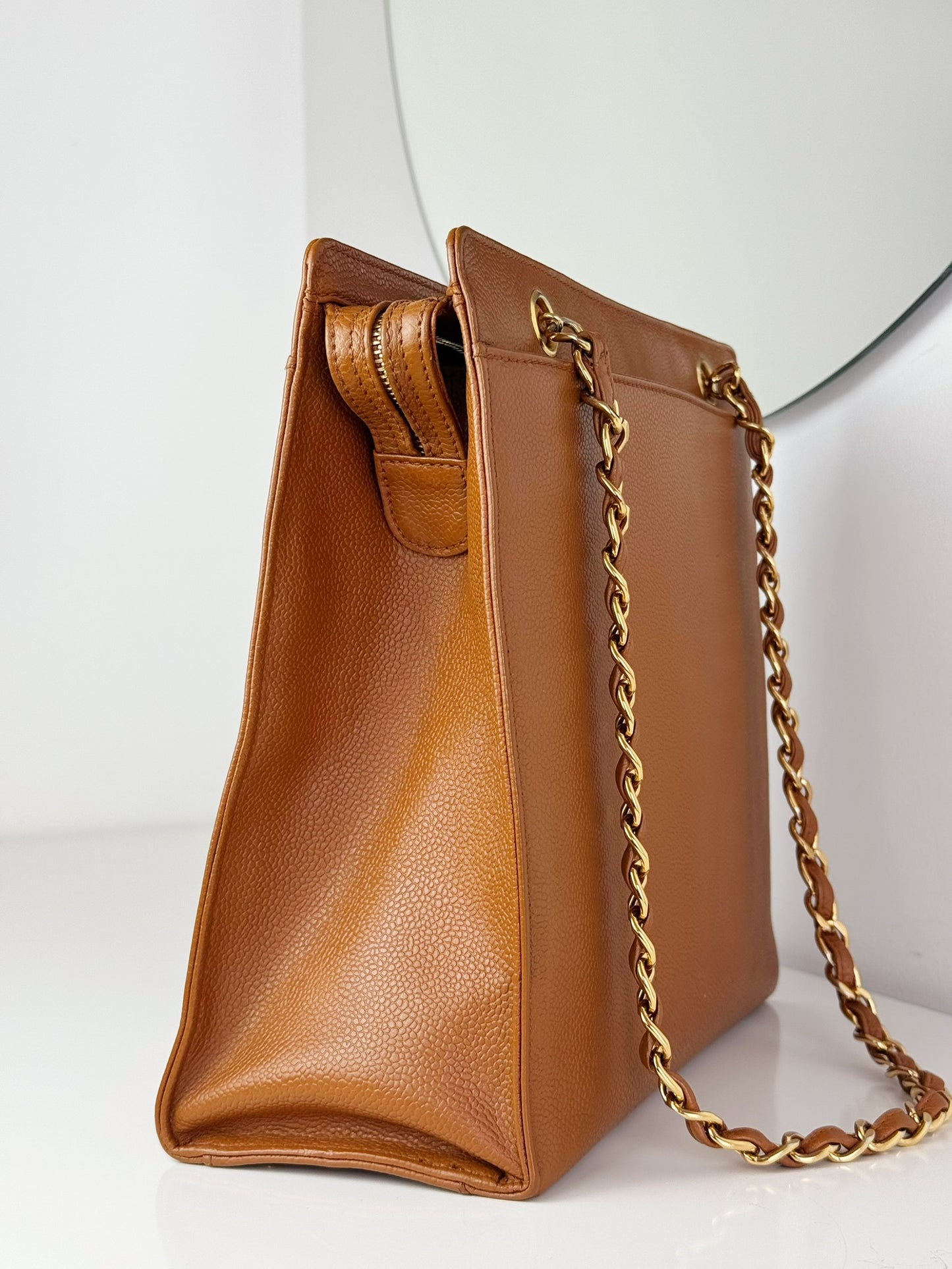 Chanel Vintage Turnlock Cocomark Caviar Chain Shoulder Bag