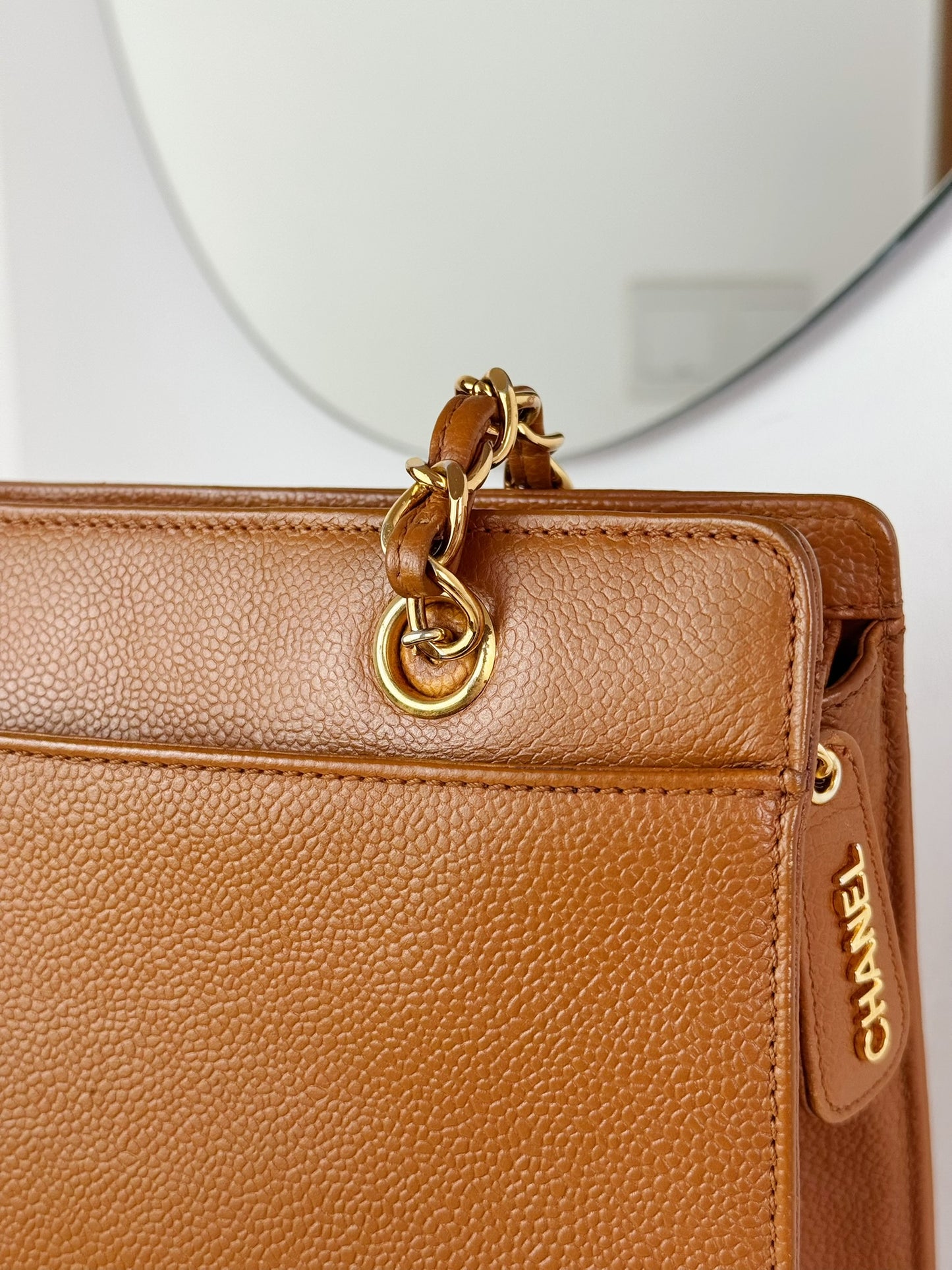 Chanel Vintage Turnlock Cocomark Caviar Chain Shoulder Bag