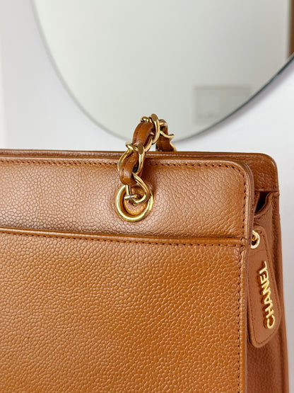 Chanel Vintage Turnlock Cocomark Caviar Chain Shoulder Bag