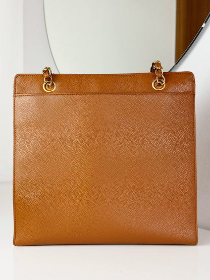 Chanel Vintage Turnlock Cocomark Caviar Chain Shoulder Bag