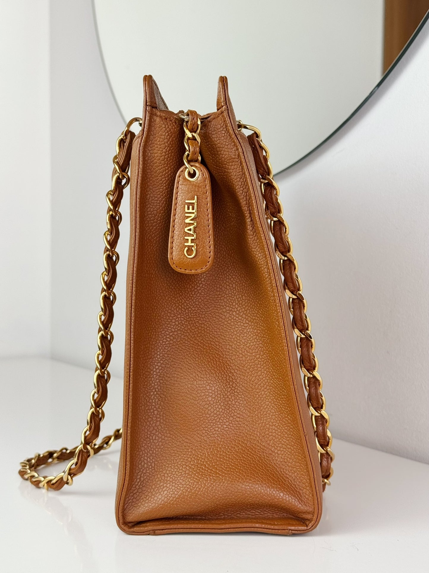 Chanel Vintage Turnlock Cocomark Caviar Chain Shoulder Bag