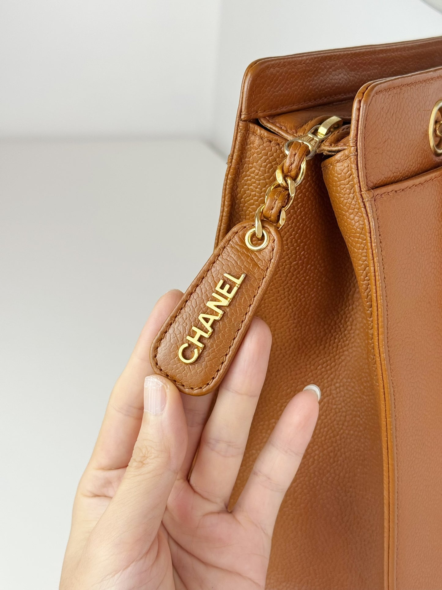 Chanel Vintage Turnlock Cocomark Caviar Chain Shoulder Bag
