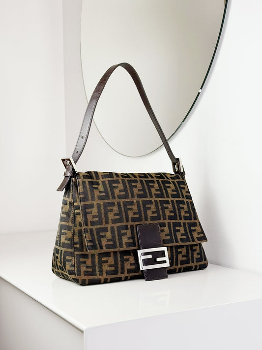 Fendi Vintage Zucca Mamma Baguette Shoulder Bag