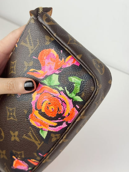 Louis Vuitton Vintage Limited Edition Rose Pochette Accessoires Shoulder Crossbody Bag