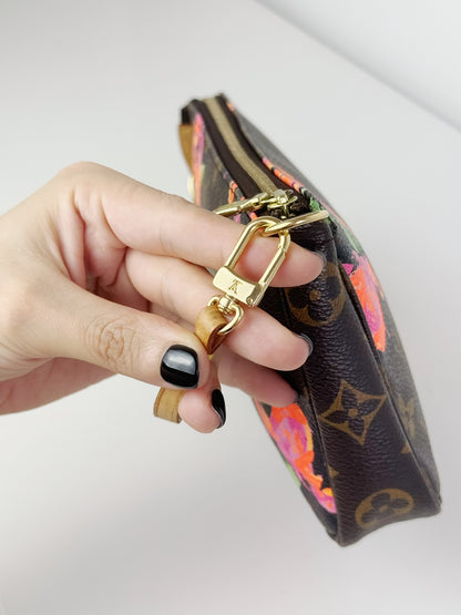 Louis Vuitton Vintage Limited Edition Rose Pochette Accessoires Shoulder Crossbody Bag