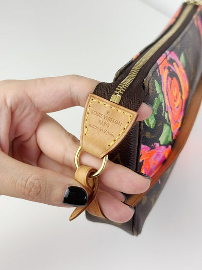 Louis Vuitton Vintage Limited Edition Rose Pochette Accessoires Shoulder Crossbody Bag