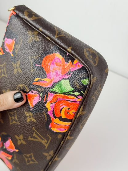 Louis Vuitton Vintage Limited Edition Rose Pochette Accessoires Shoulder Crossbody Bag