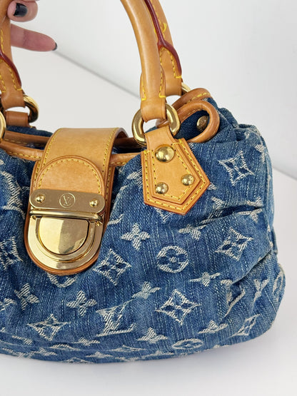 Louis Vuitton Denim Pleaty Handbag