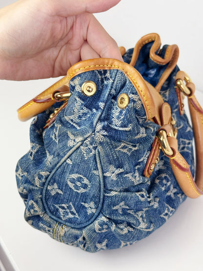 Louis Vuitton Denim Pleaty Handbag