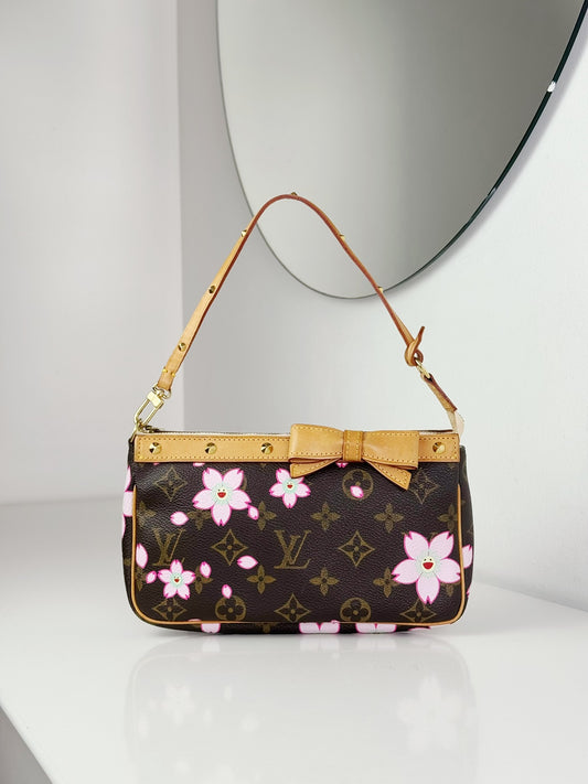 Louis Vuitton Takashi Murakami Sakura Cherry Blossom Pochette Accessoires Shoulder Crossbody Bag