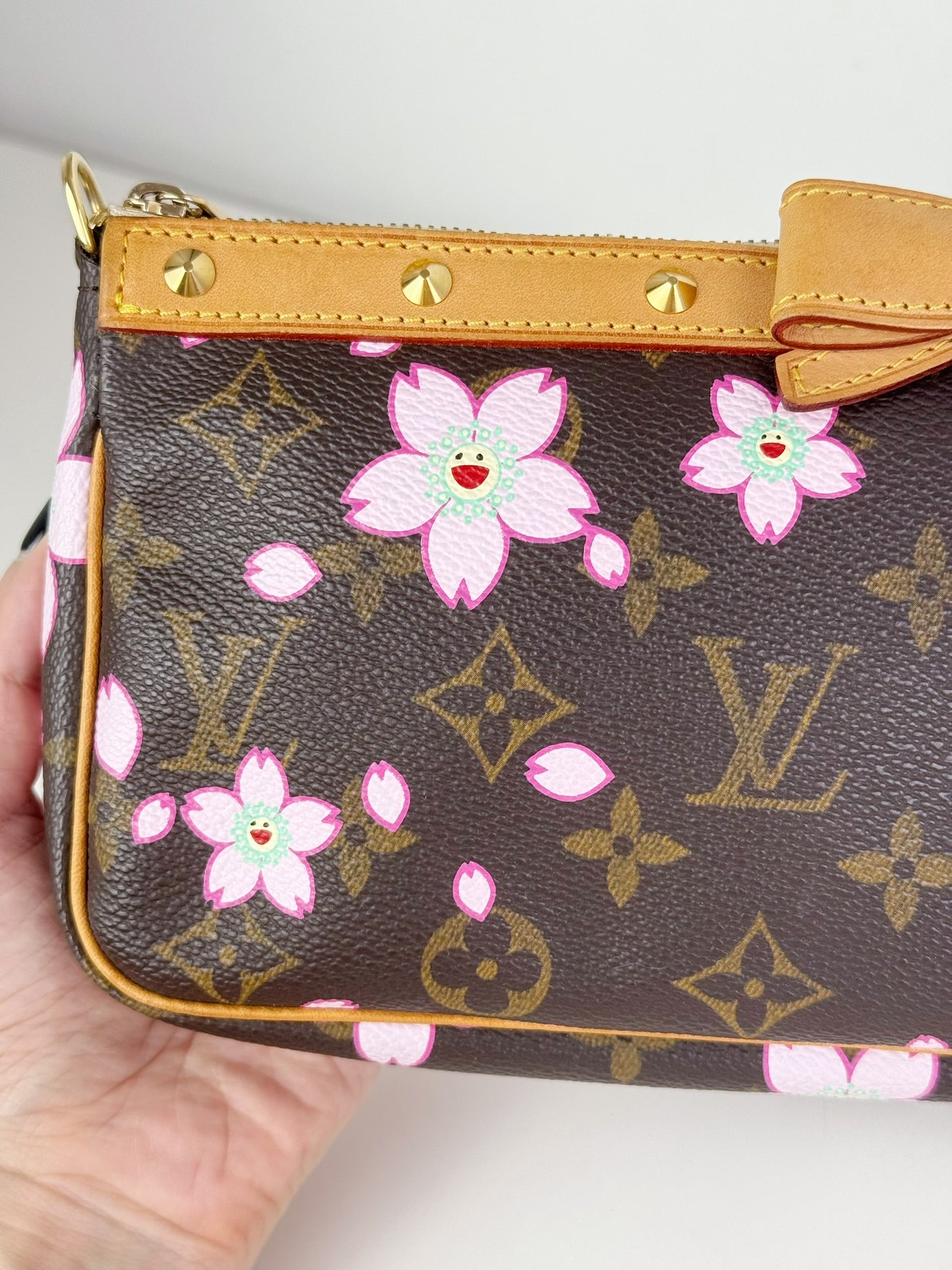 Louis Vuitton Takashi Murakami Sakura Cherry Blossom Pochette Accessoires Shoulder Crossbody Bag