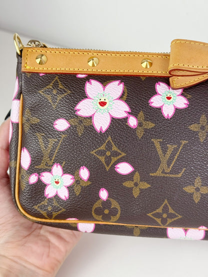 Louis Vuitton Takashi Murakami Sakura Cherry Blossom Pochette Accessoires Shoulder Crossbody Bag