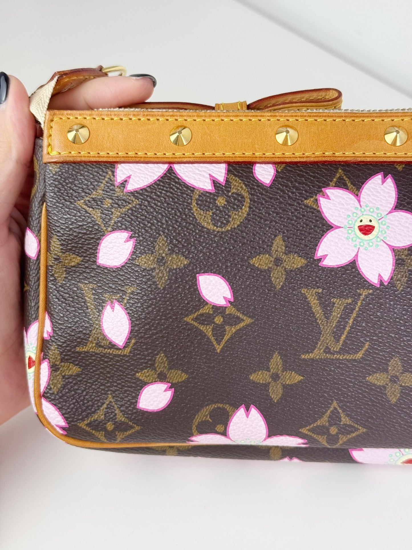 Louis Vuitton Takashi Murakami Sakura Cherry Blossom Pochette Accessoires Shoulder Crossbody Bag