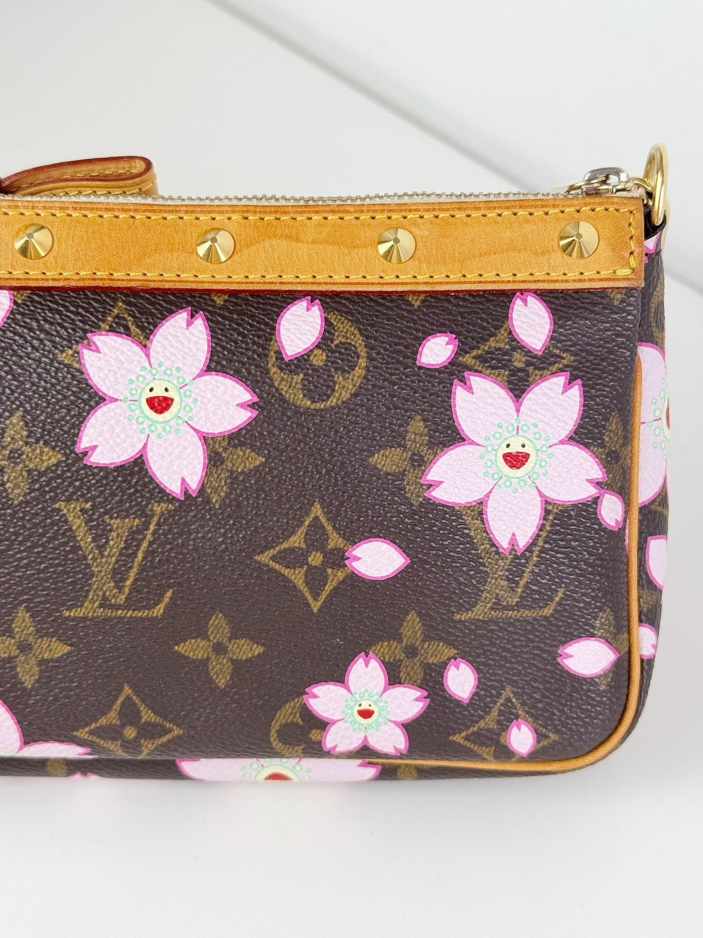 Louis Vuitton Takashi Murakami Sakura Cherry Blossom Pochette Accessoires Shoulder Crossbody Bag