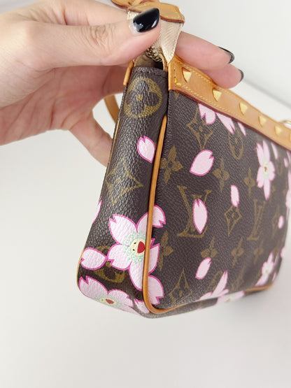 Louis Vuitton Takashi Murakami Sakura Cherry Blossom Pochette Accessoires Shoulder Crossbody Bag