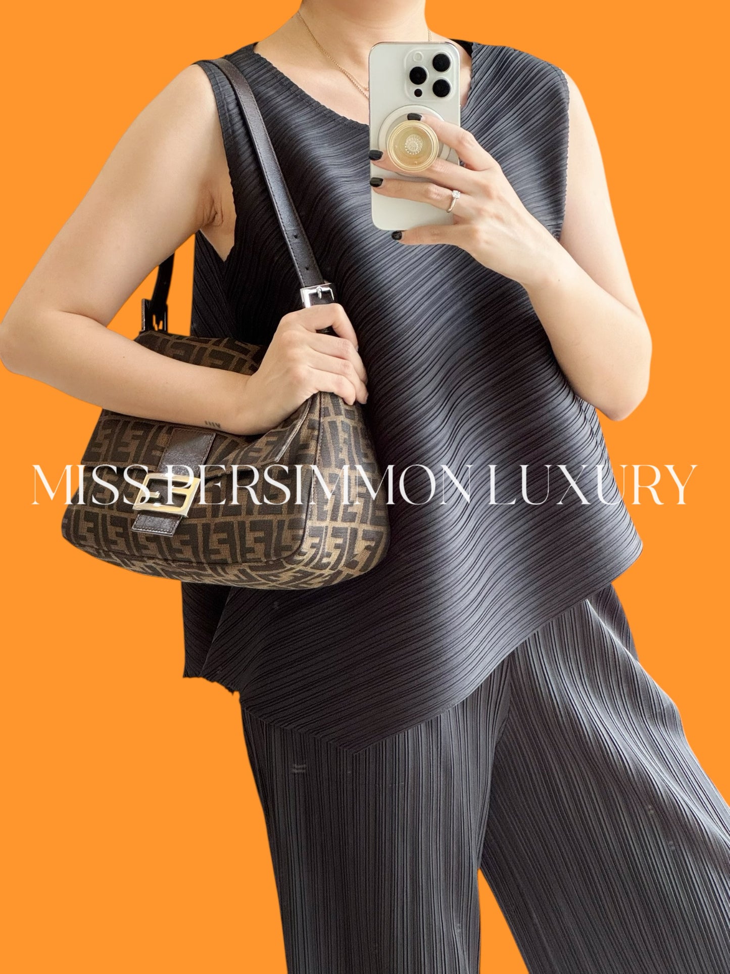Fendi Vintage Zucca Mamma Baguette Shoulder Bag