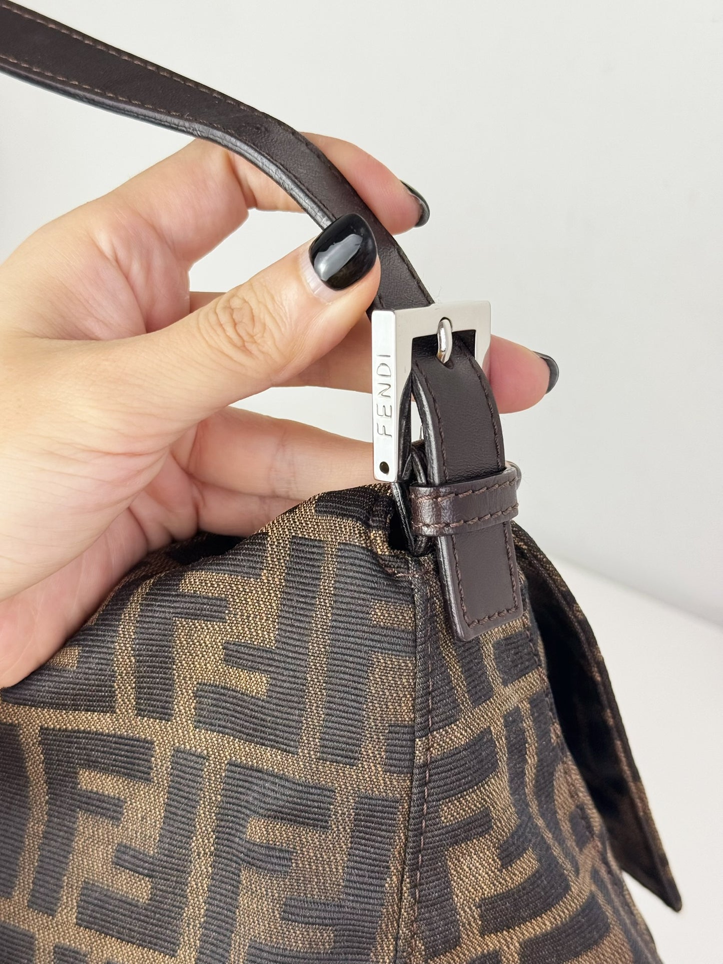 Fendi Vintage Zucca Mamma Baguette Shoulder Bag