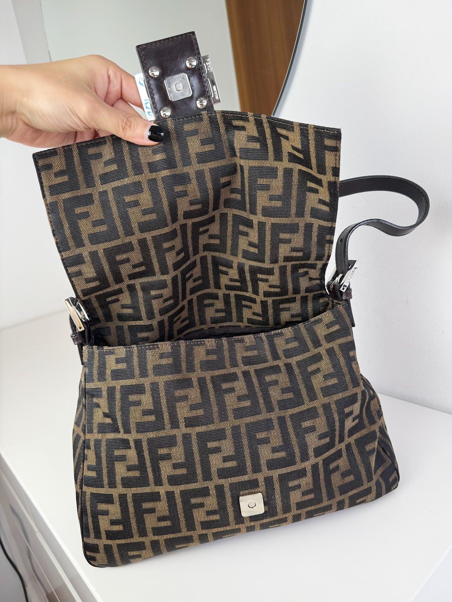 Fendi Vintage Zucca Mamma Baguette Shoulder Bag