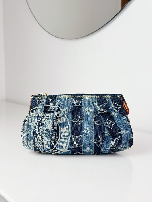 Louis Vuitton Limited Edtion Denim Raye Trousse Cosmetic Pouch
