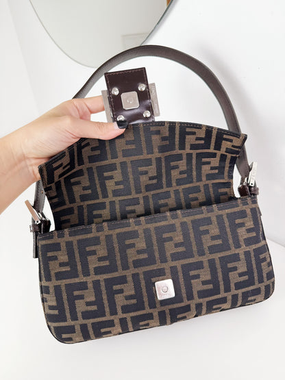 Fendi Vintage Zucca Baguette Shoulder Bag