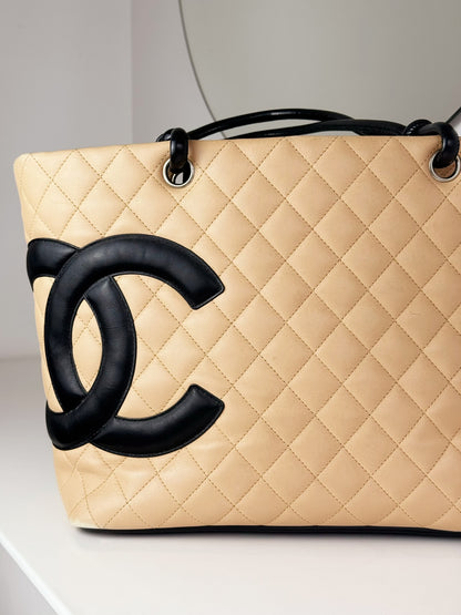 Chanel Vintage Cambon Tote Shoulder Bag