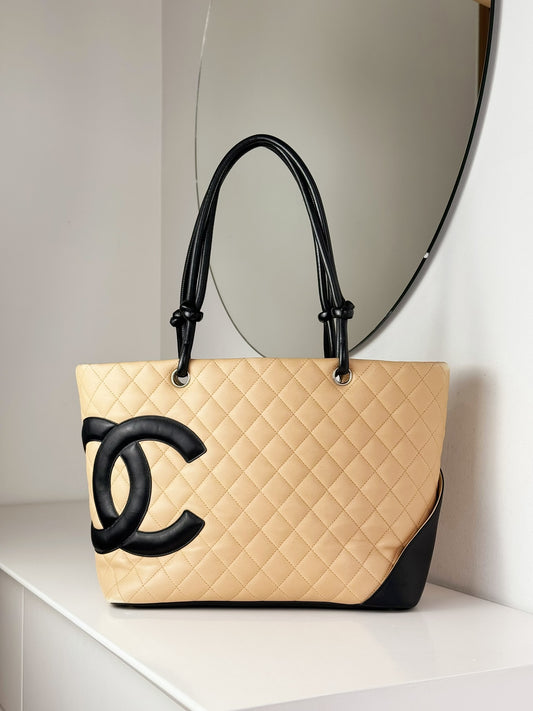 Chanel Vintage Cambon Tote Shoulder Bag