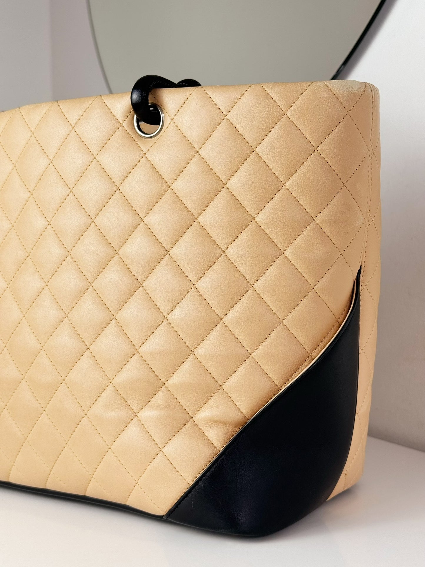Chanel Vintage Cambon Tote Shoulder Bag