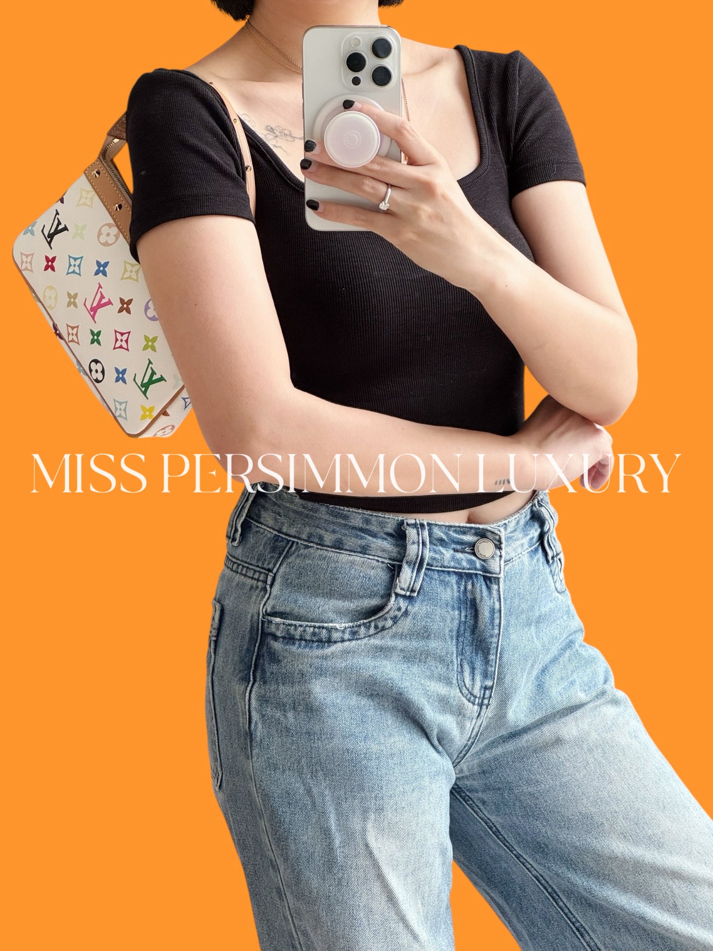 Louis Vuitton Vintage Takashi Murakami Multicolor Pochette Accessoires Shoulder Crossbody Bag