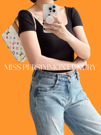 Louis Vuitton Vintage Takashi Murakami Multicolor Pochette Accessoires Shoulder Crossbody Bag