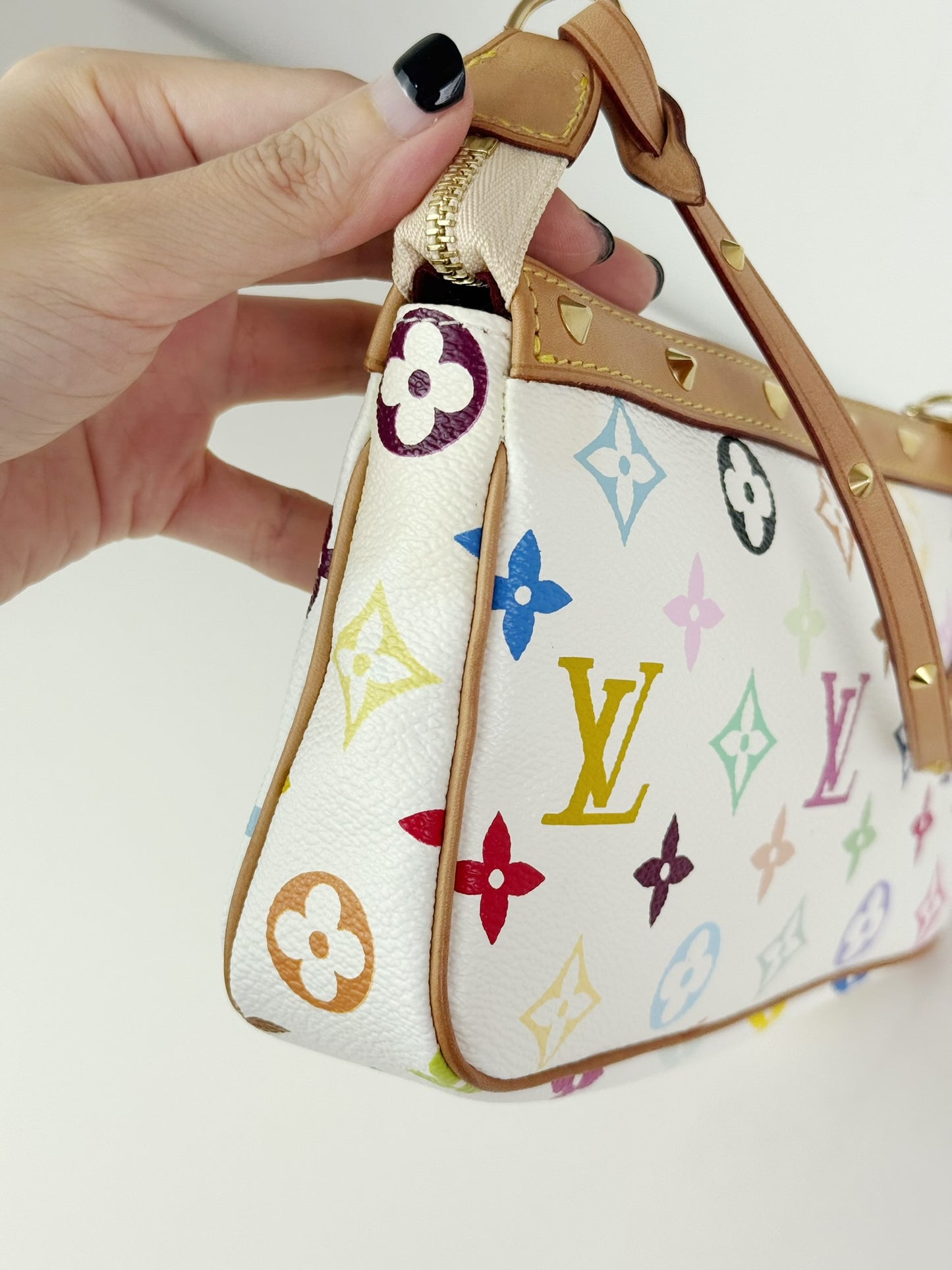 Louis Vuitton Vintage Takashi Murakami Multicolor Pochette Accessoires Shoulder Crossbody Bag