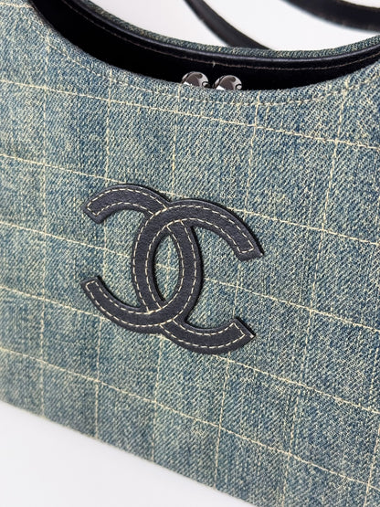 Chanel Vintage Denim Chocolate Bar Shoulder Bag